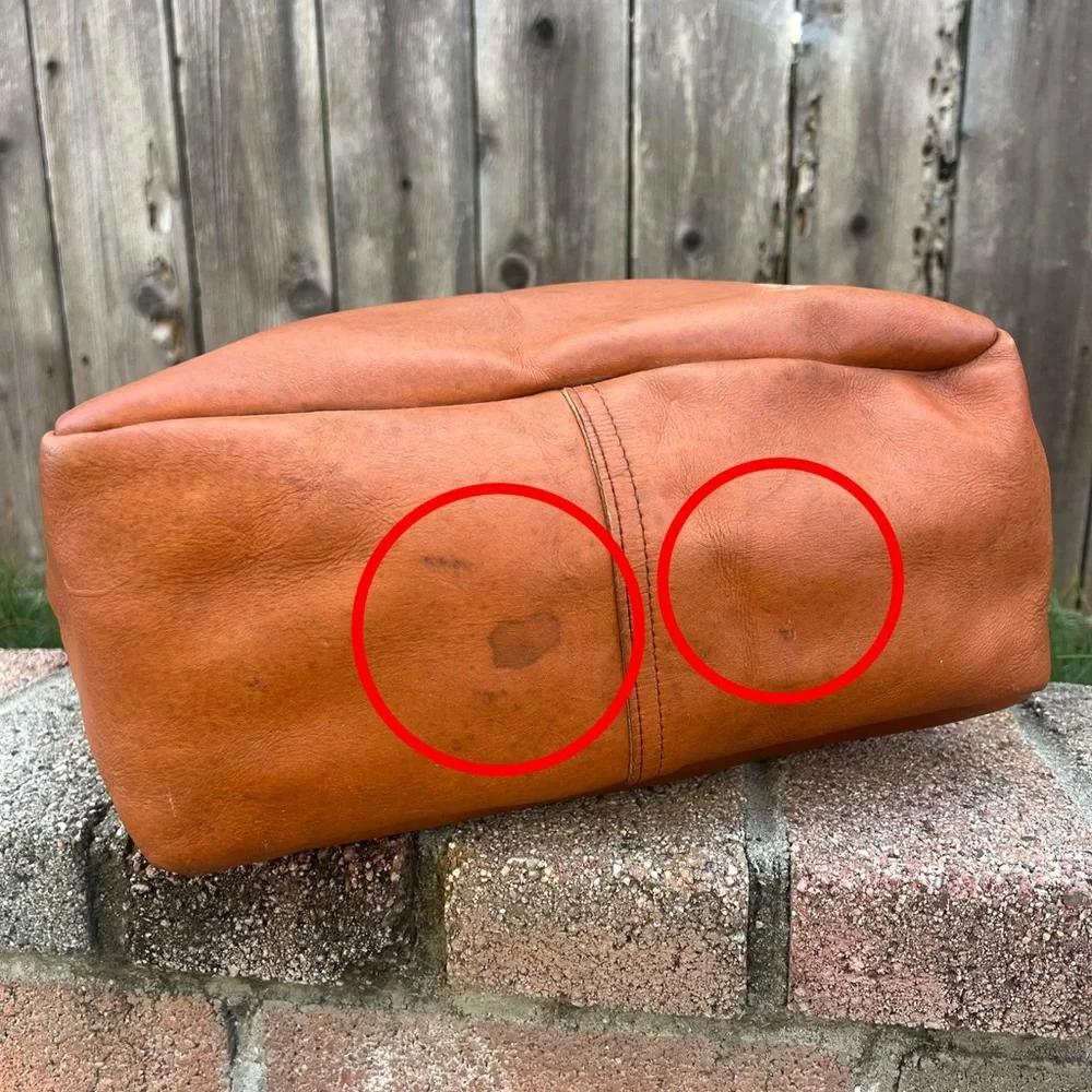 Rare Vintage LL Bean 70s Leather Carryall Bag Tote - Picture 6 of 14